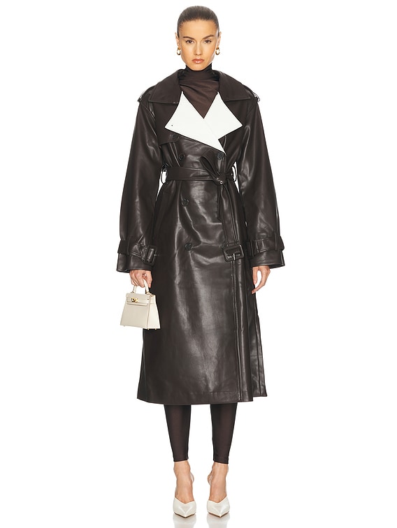 Estelle Vegan Leather Trench Coat