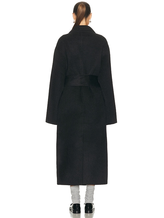 【VOAAOV】wool light coat black SEROYA Lyli Wool Coat in Dark Charcoal | FWRD