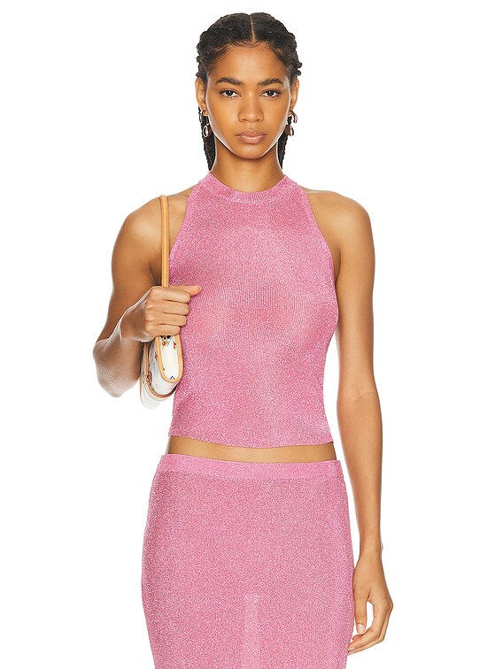 Minnie Metallic Knit Halter Top – SER.O.YA