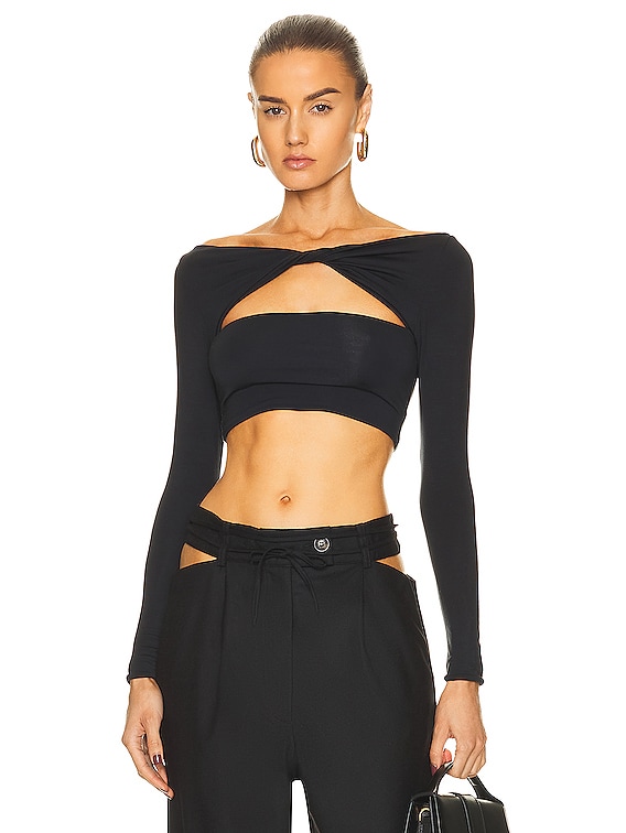 VERSACE Crop Top in Black, FWRD