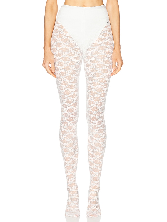 SELF PORTRAIT 【関税送料込】C.Kane lace tights self-portrait x Christopher Kane Lace Tights in White | FWRD
