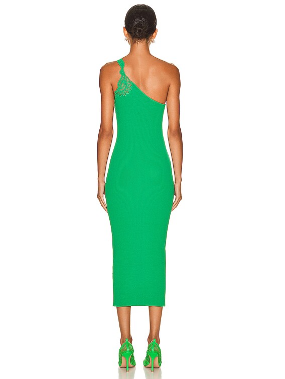 bright green one shoulder dress Classic One-Shoulder Floor-Length Prom Dress -PromGirl Emerald / Small main image 1