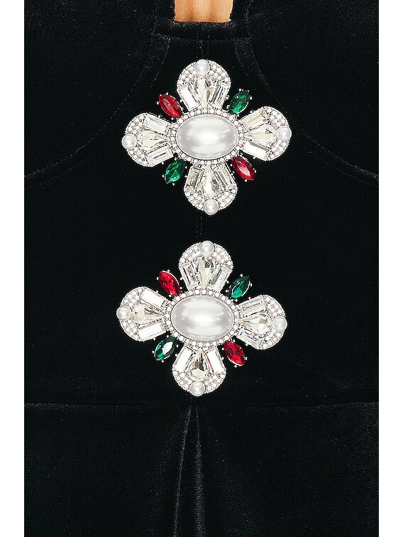 knee length dresses for ladies Self-Portrait Rhinestone Trim Velvet Mini Dress MSRP $495  DGFOutlet