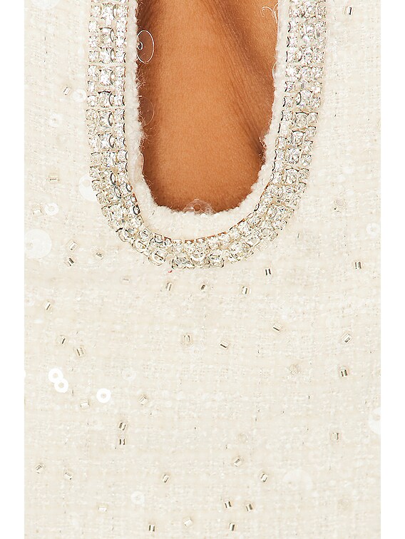 self-portrait Sequin Boucle Midi Dress in Cream | FWRD self-portrait Sequin Boucle Midi Dress in Cream | FWRD