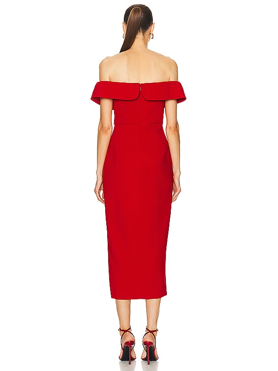 ワンピース SELF-PORTRAIT Woman Dress Red RS25044MRRED RED Red Bandeau Lace Midi Dress – self-portrait-US