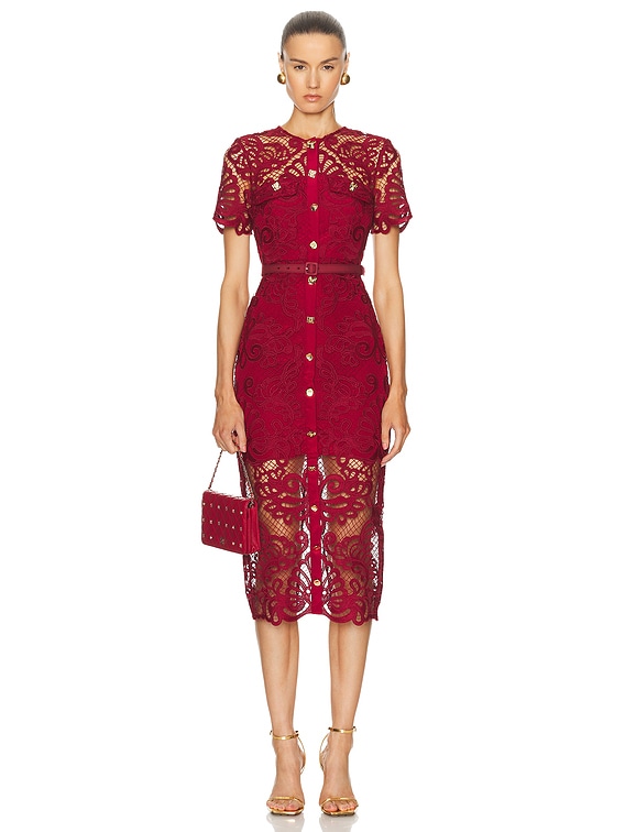 open lace back dress Tie Sleeve Button Front Midi Dress Sewing Pattern – Patterns For Less main image 0