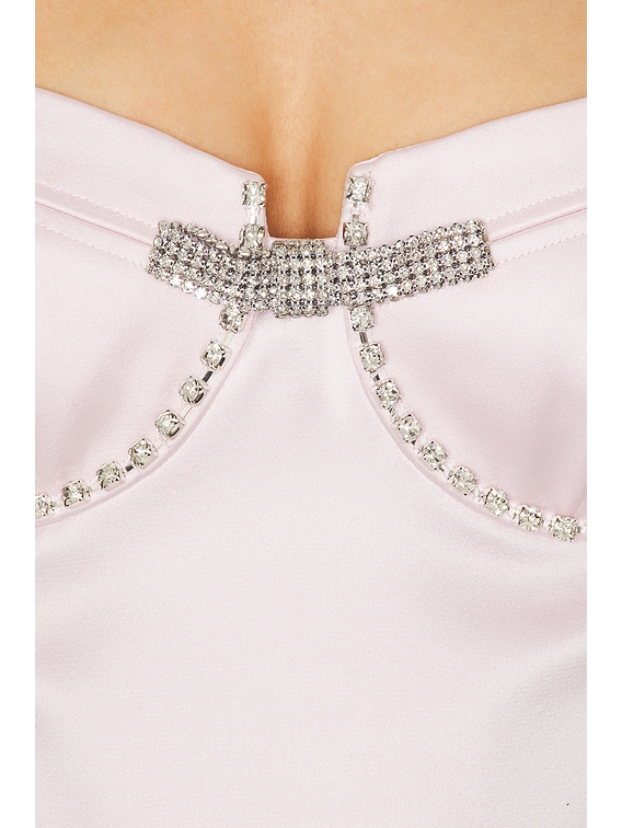 SALE【self-portrait】ピンク サテンディアマンテミニドレス Self Portrait Pink Satin Diamante Mini Dress | Shopbop