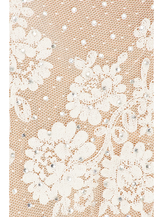 【関税&送料込】Self Portrait White Stretch Polyester Blend self-portrait Rhinestone Lace Maxi Dress in White | FWRD
