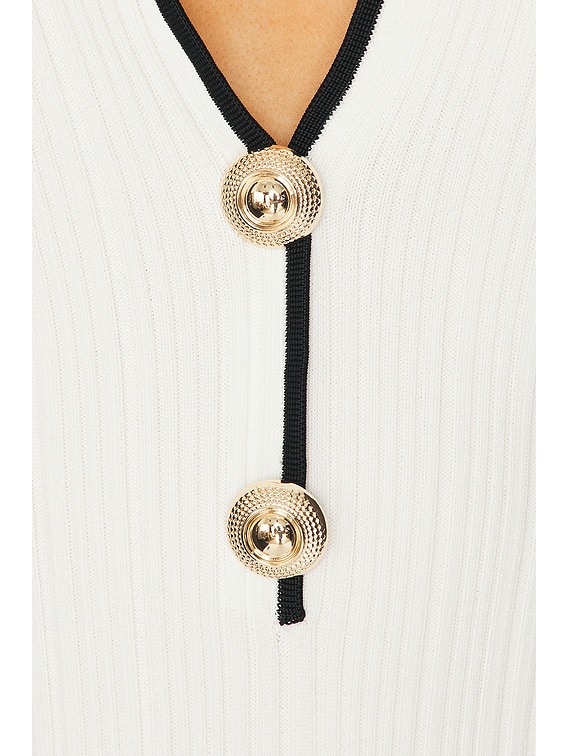 国内発送/送料関税込【Self-portrait】RIB KNIT MINI DRESS White Viscose Rib Knit Mini Dress – self-portrait-US
