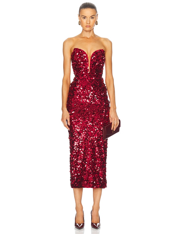 3D Sequin Midi Dress