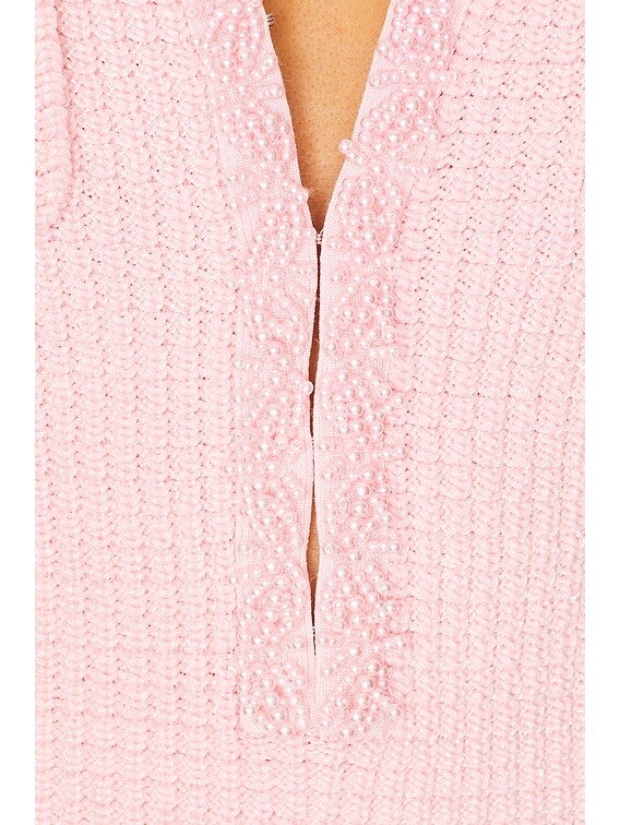 self-portrait Textured Knit Mini Dress in Pink | FWRD