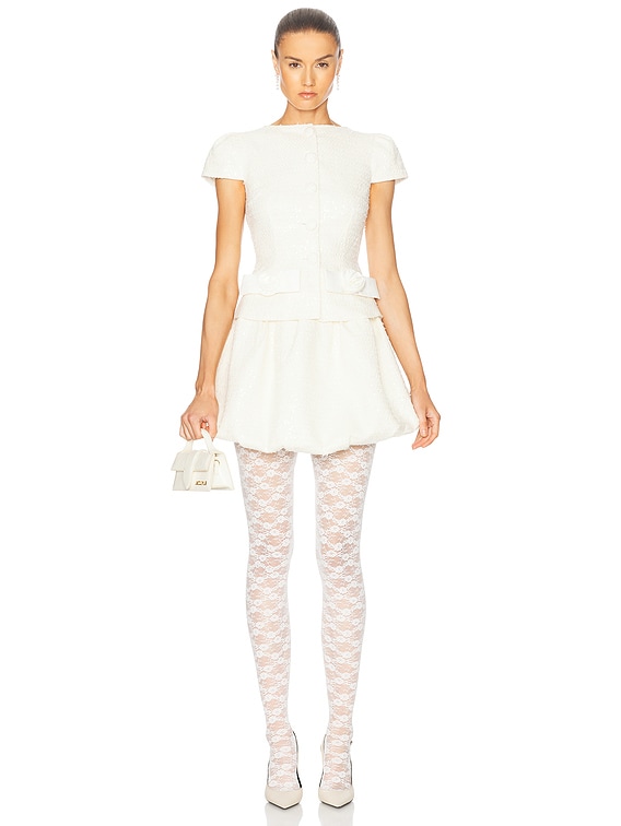 Boucle Bow Detail Mini Dress