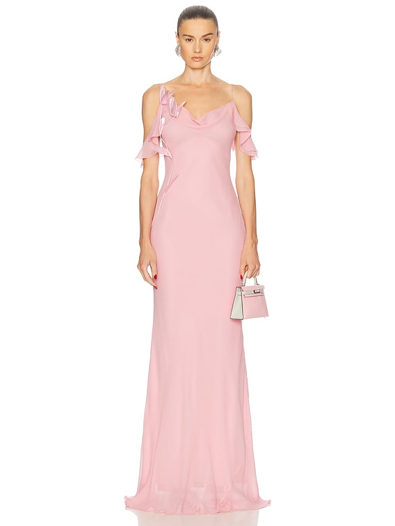 Georgette Flower Maxi Dress