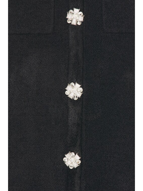 self-portrait Chenille Knit Midi Dress in Black | FWRD