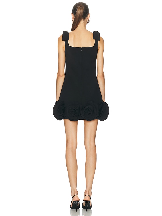 self-portrait Crepe 3d Flower Mini Dress in Black | FWRD self-portrait Crepe 3d Flower Mini Dress in Black | FWRD