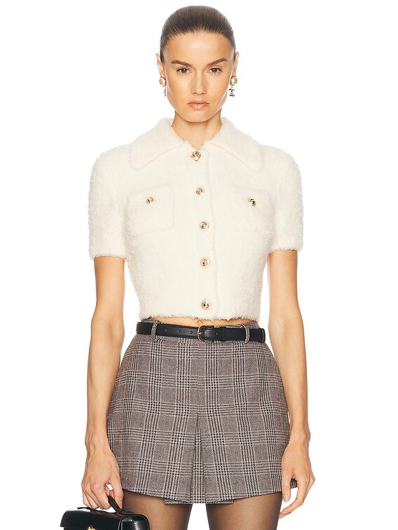 Self-Portrait｜JACKETS (FLUFFY KNIT TOP (RS25036T-CREAM) self-portrait Fluffy Knit Top in Cream | FWRD