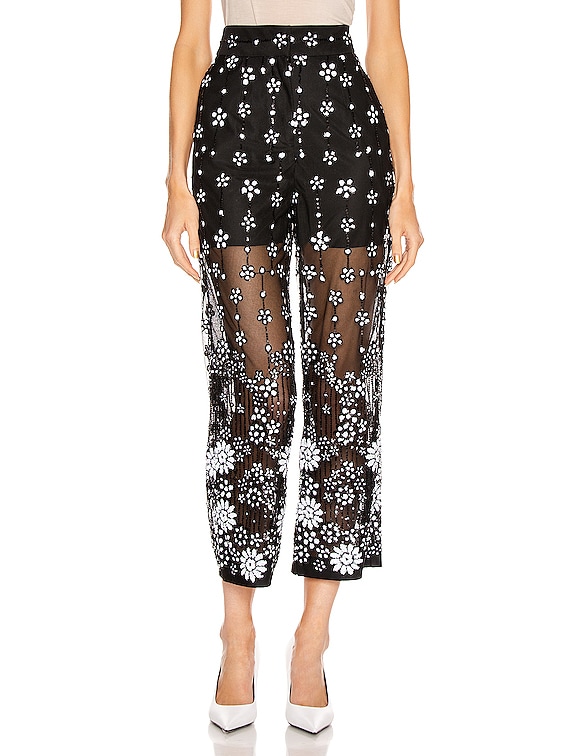 パンツ SELF PORTRAIT BEADED PANTS self-portrait Flared Pants With Sequins And Beads | italist