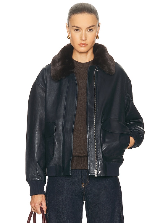 SPRWMN Vintage Aviator Jacket in Midnight | FWRD