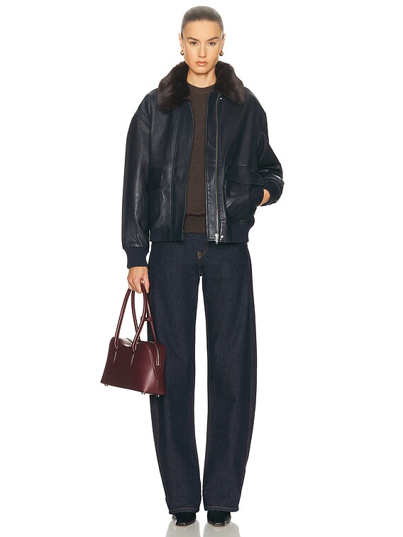SPRWMN Vintage Aviator Jacket in Midnight | FWRD