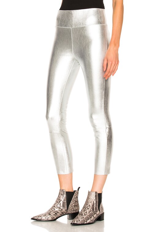 silver leather leggings