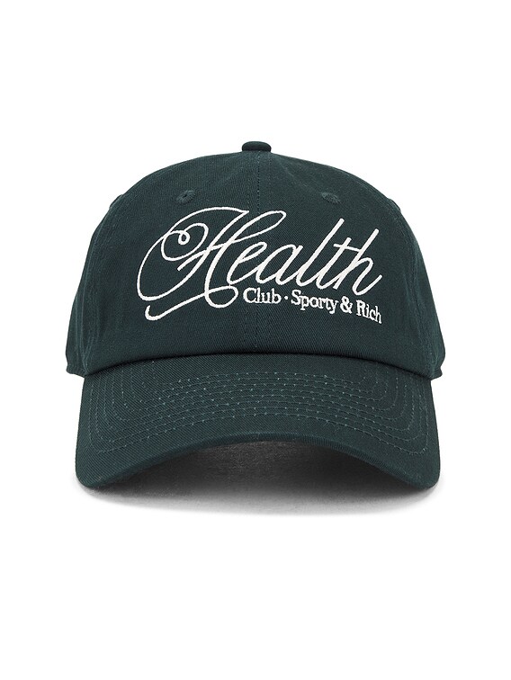 Sporty & Rich Health Script Hat in Forest | FWRD