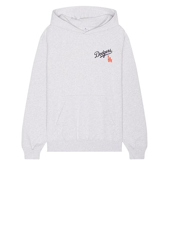 Sporty & Rich Dodgers Serif Hoodie in Heather Grey | FWRD