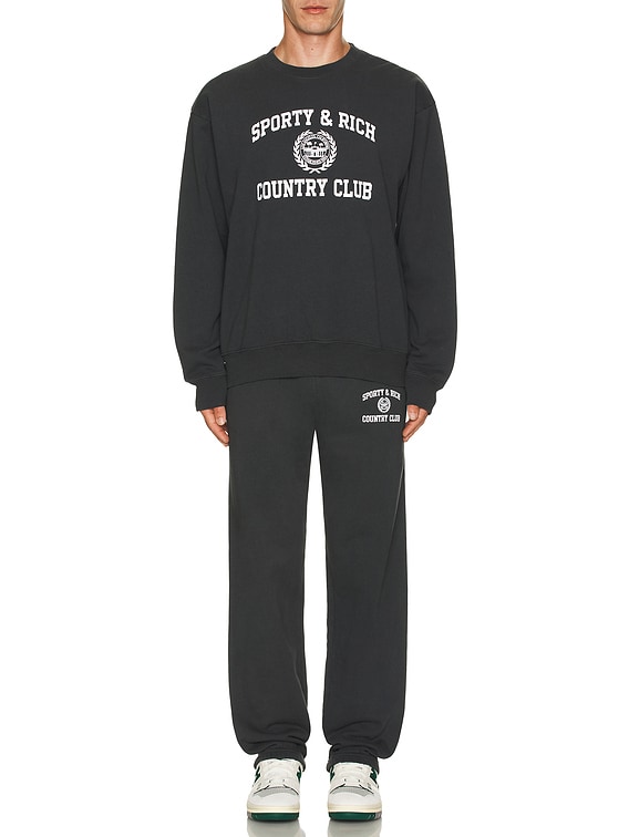 Sporty&Rich｜TRAINING PANTS (Varsity Crest Sweatpant - H Gray Varsity Crest Sweatpants by Sporty & Rich on Sale