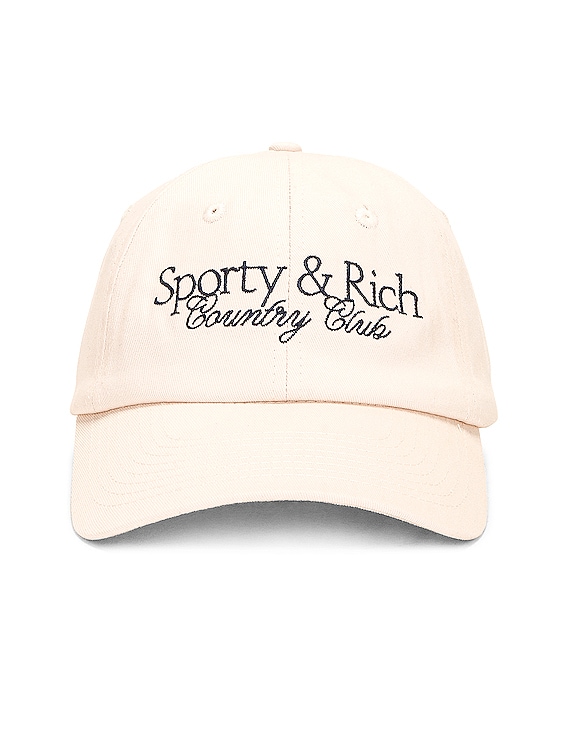 Sporty & Rich Country Club Hat in Cream & Navy | FWRD