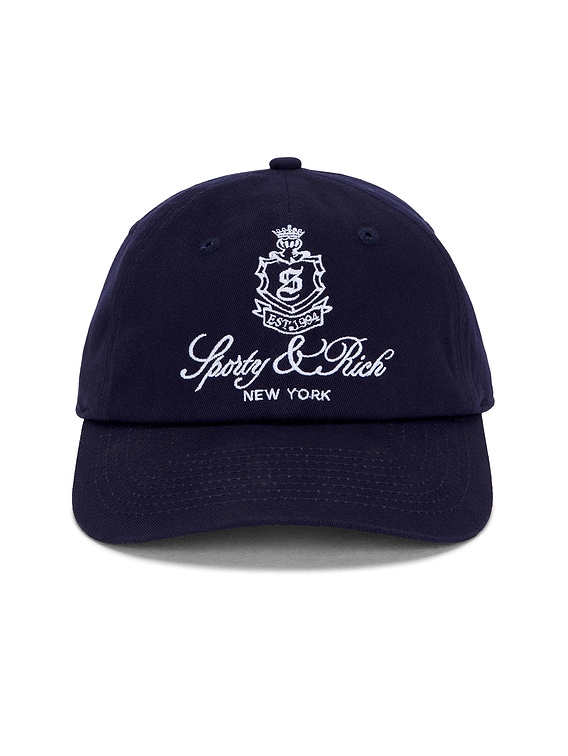 Sporty & Rich Vendome Hat in Dark Navy | FWRD