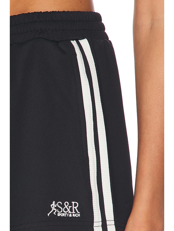 Sporty&Rich|SHORTS (SR Runner Roller Short - Black (SH0 Sporty & Rich Runner Roller Short in Black | FWRD