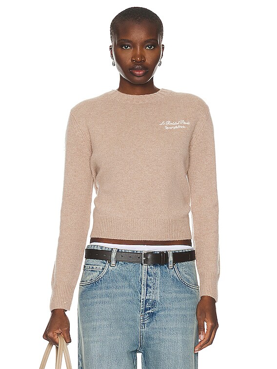cropped cashmere crewneck sweater