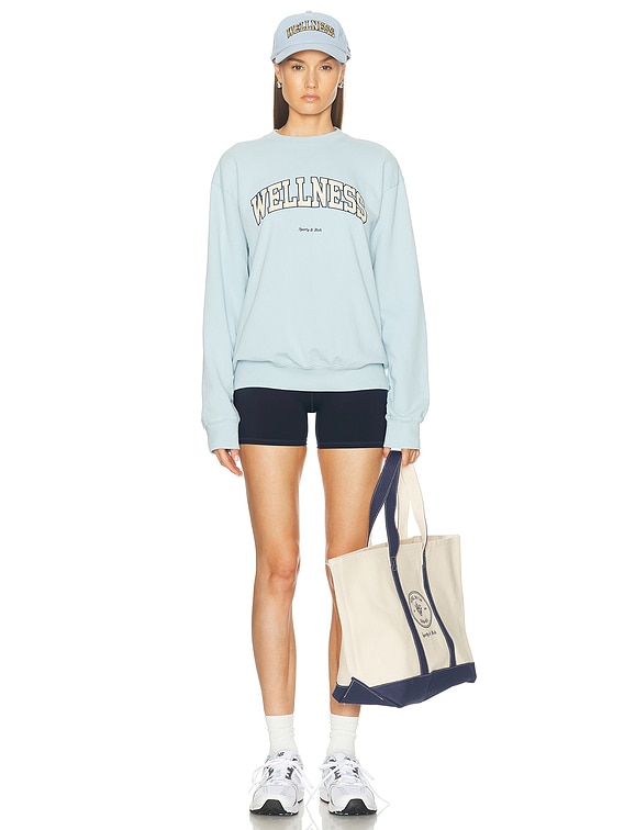 Sporty & Rich Wellness Ivy Crewneck Sweatshirt in China Blue