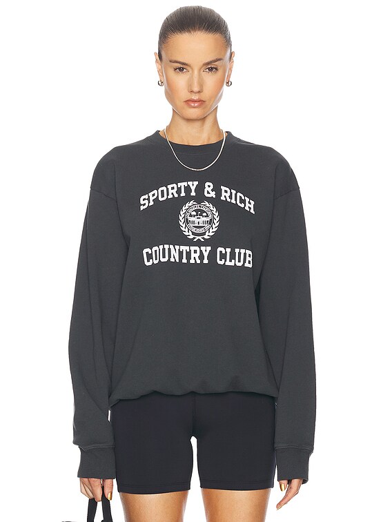 人気 ブランド チェック Crest Varsity Rich & Sporty Crewneck Faded in Sweatshirt トレーナー+スウェット