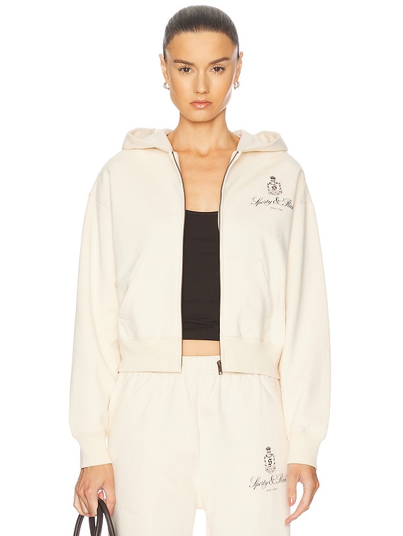 Sporty&Rich｜HOODIES/SWEATS (Vendome Resort Cropped Zip Vendome Resort Cropped Zip Hoodie - Heather Gray/Navy