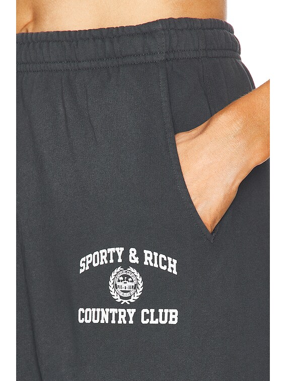 ★Sporty & Rich★HW クレスト スウェットパンツ Sporty & Rich スウェットパンツ - Black & White | FWRD