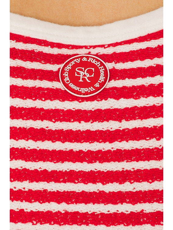 Serif Logo Striped Terry Tank Top