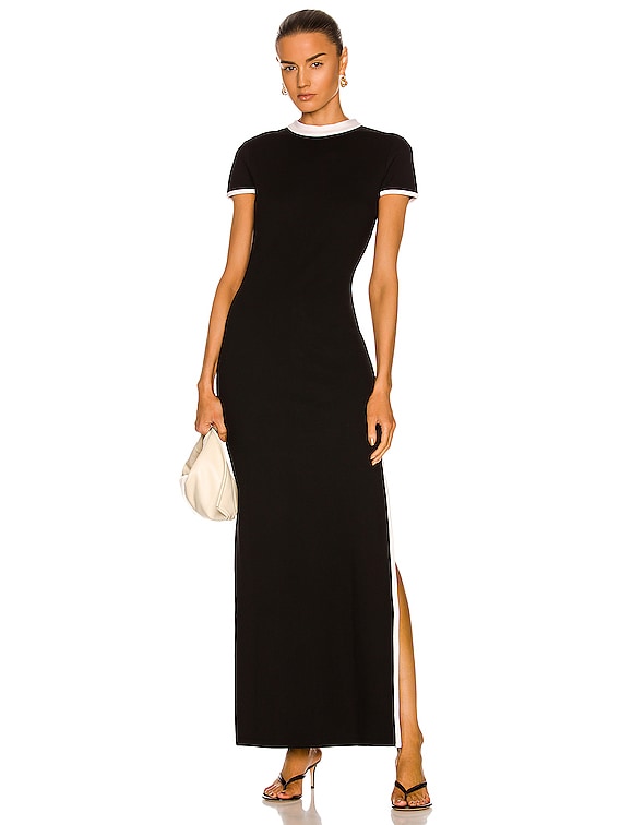 High Slit T-Neck Gown