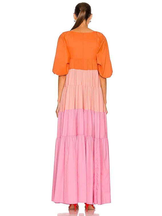 Staud Meadow Dress in Tangerine Grapefruit Petal FWRD