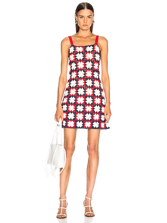 Staud Turbo Dress in Navy & Tomato | FWRD