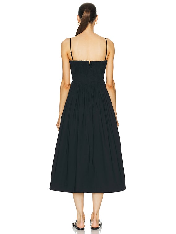 Staud Midi Bella Dress in Black | FWRD
