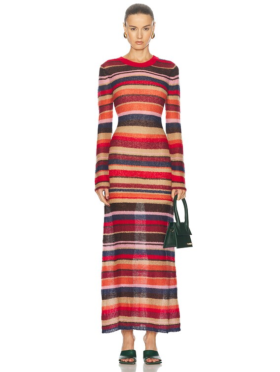Staud Eiza Dres in Autumnal Faded Stripe | FWRD