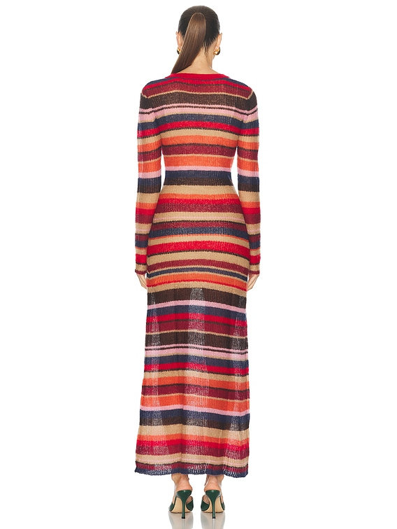 Staud Eiza Dres in Autumnal Faded Stripe | FWRD
