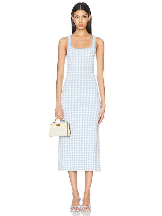 Staud Katie Dress in Sky Gingham | FWRD