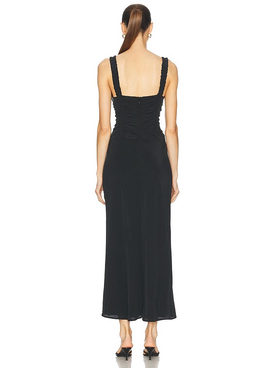 Staud Nic Silk Maxi Dress in Black | FWRD Staud Nic Silk Maxi Dress in Black | FWRD