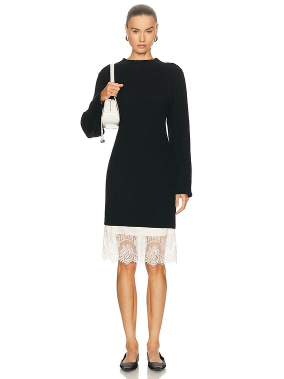 Staud Willow Sweater Dress in Black | FWRD