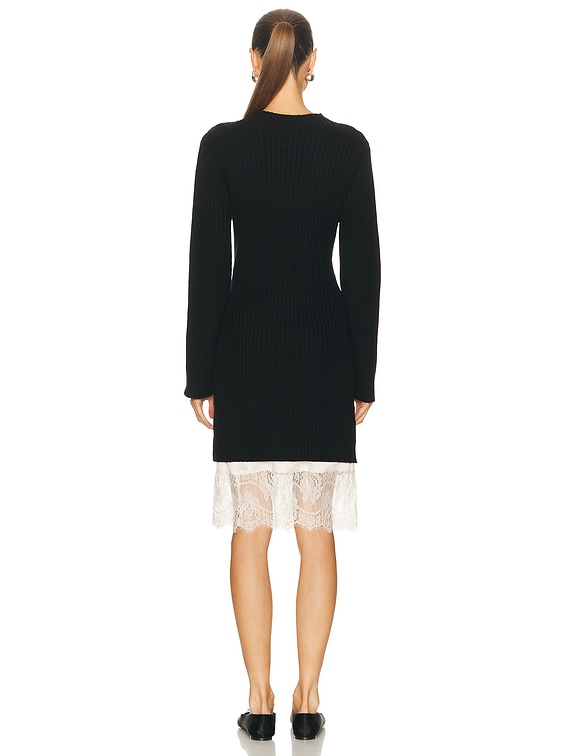 Staud Willow Sweater Dress in Black | FWRD