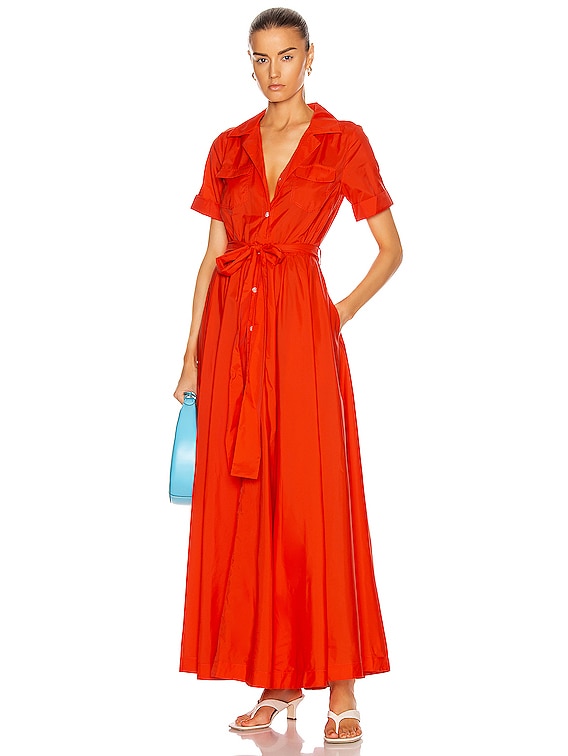 staud millie dress organza Staud Millie Organza Maxi Shirtdress