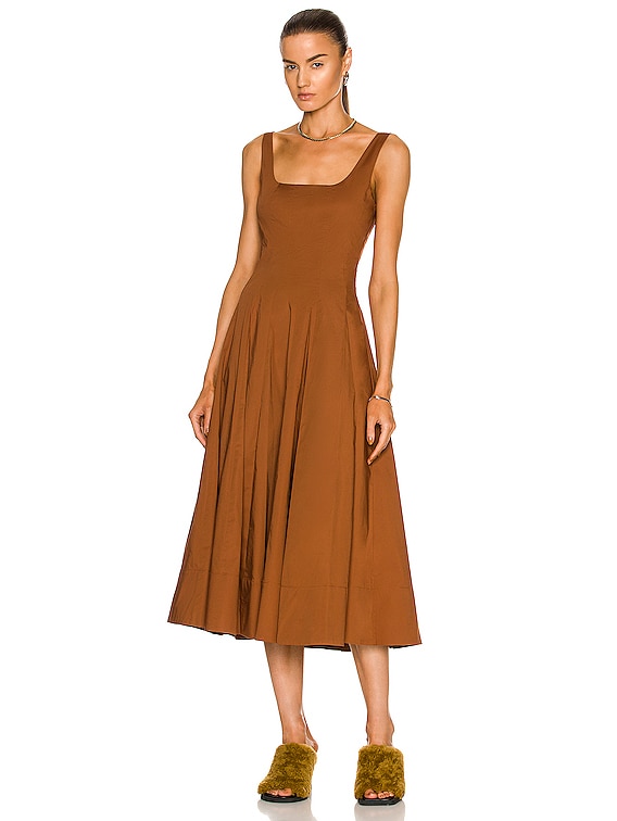 Staud Wells Dress in Tan | FWRD