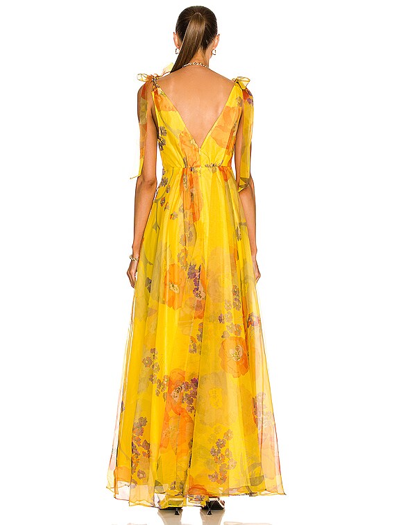 STAUD Dandelion Floral Organza Maxi Dress