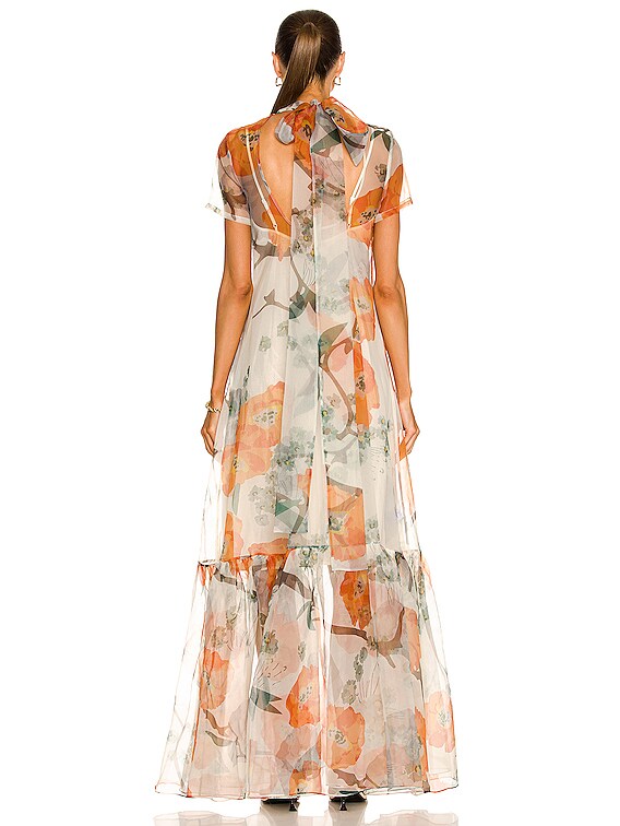 Staud Calluna Dress in California Poppy Ivory